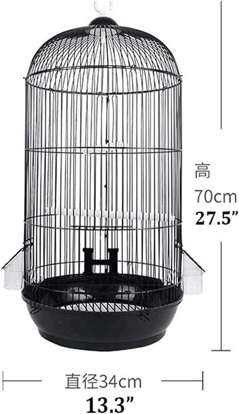 Elegant Birdcage Round Birdcages Simple Retro Bird Carriers Dome Wrought Iron Bird Cage Creative Bird House Carrier for Outdoor Yard Garden Exquisite Beautiful