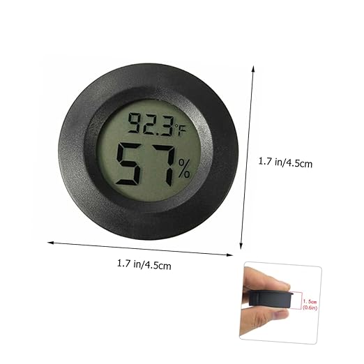 Mikikit 7pcs Reptile Tank Accessories Mini Electronic Hygrometer Thermometer Digital Display Accurate Humidity Temperature Gauge