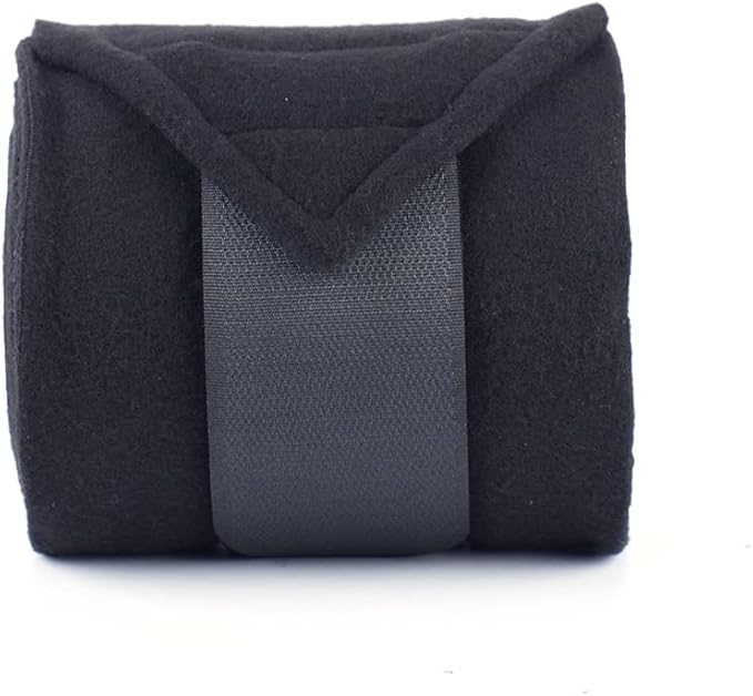 Horse Polo Wraps 2.5m Soft Fleece Polo Wraps Equestrian Leg Bandage Wrap Set of 4 Packs (Black - 2.5m)