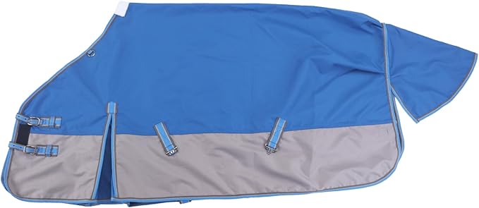 1200D Ripstop Waterproof Breathable Horse Blanket (0g No Fill), Lightweight Turnout Rain Sheet, Keeps Dry in Mud & Wet Weather Bluegrey 84"