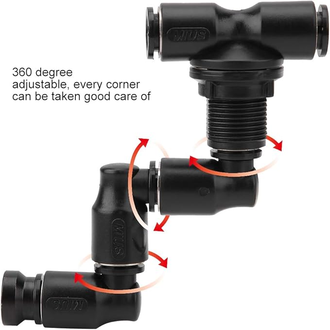 Reptiles Fogger Mist Sprinkler Adjustable Reptile Forest Super Fogger Mist System Black Pet Cooling System for Rainforest