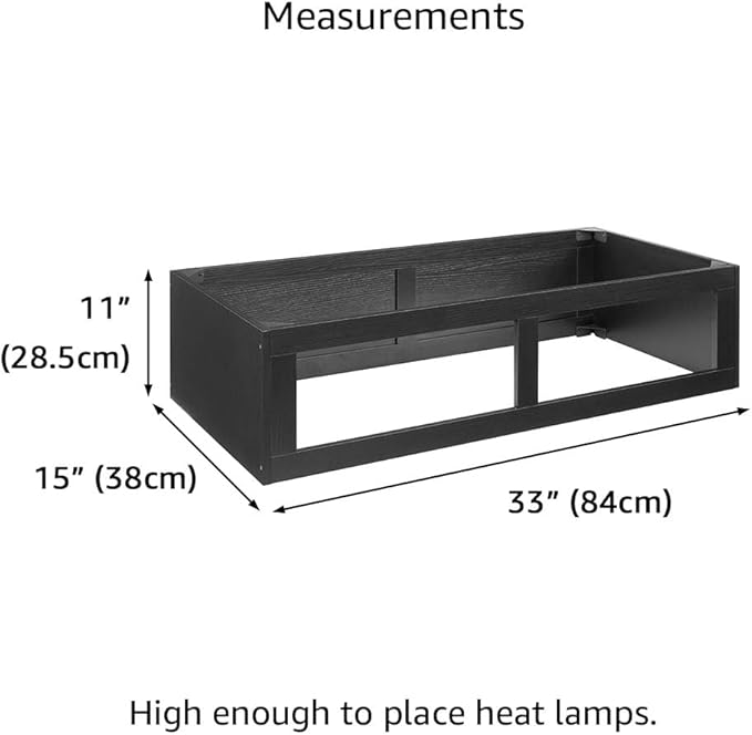 unipaws Reptile Enclosure Stacker, Black Reptile Tank Stand for 50 Gallon Terrariums, Stackable Base with Heat Lamp Openings and Metal Reinforced Corners