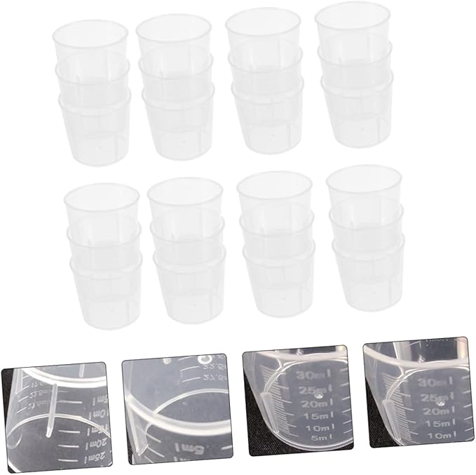 COLLBATH 100Pcs Reptile Measuring Cups Durable Feeding Dishes with Scale for Accurate Food Water Portions for Lizards Snakes and Pets