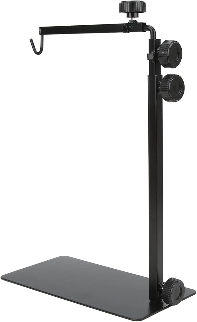 Adjustable Reptile Heat Light Stand, Reptile Lamp Stand with Card Slot Design, Metal Terrarium Basking Lamp Holder for Lizards Turtles Snakes Amphibians