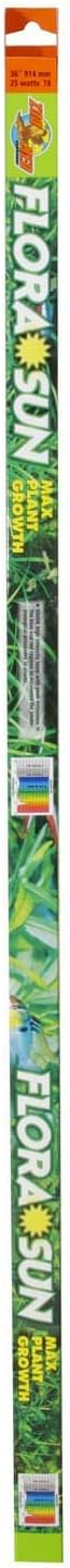 Zoo Med Flora Sun Maximum Plant Growth Bulb T8, 25-watt, 36-inch