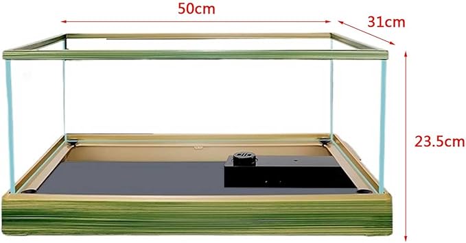 Aquarium Tank Transparent Glass Aquarium with Decorative Border Living Room Office Ornamental Glass Aquarium Desktop Transparent Fish Tank Turtle Tank Desktop Fish Tank(50x31x23.5cm)