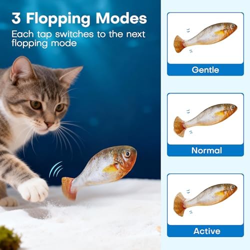 Potaroma Cat Toys Bite-Sized Flopping Fish with Catnip - Image 4