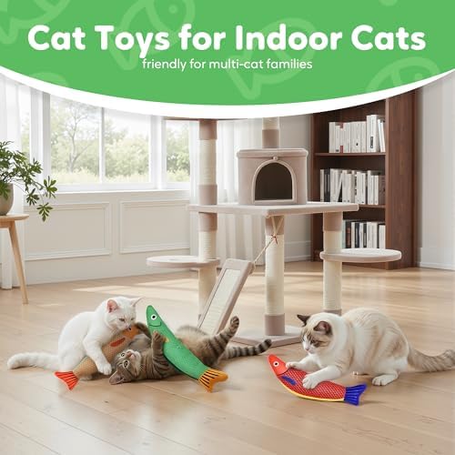 Catnip Toys Saury Fish, Cat & Kitten Chew Kicker Interactive Crinkle Toys for Bored Indoor Adult Cats & Kitten, Cat Gifts Teething Toys Soft and Durable for All Breeds - Image 6