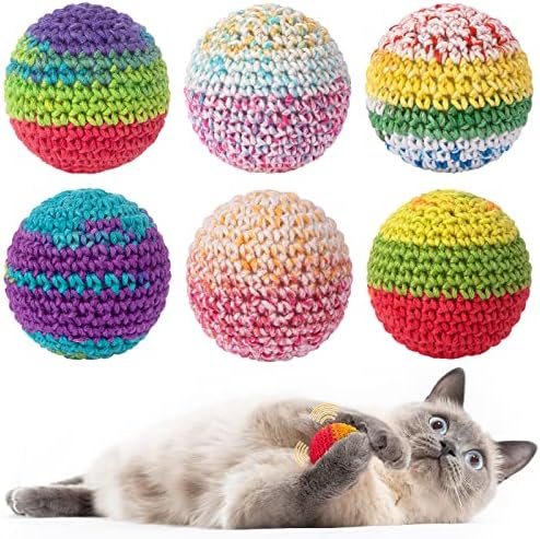 Retro Shaw Cat Toys Balls, Wool Yarn Cat Ball with Bell Inside, 6Pcs by RetroShaw