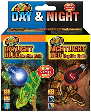 Zoo Med Day & Night Reptile Bulbs Combo Pack 60 Watts - Combo Pack - Pack of 2