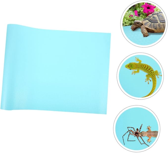 Levemolo Reptile Carpet Mat for Bearded Dragons Leopards Tortoises Substrate Textured Surface Leak and Easy to Cut for Reptile Terrariums Blue