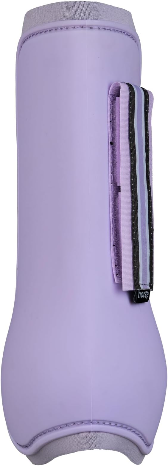 HORZE Adepto Open Front Tendon Boots | Durable Shell with Neoprene Lining - Languid Lavender Purple - Warmblood