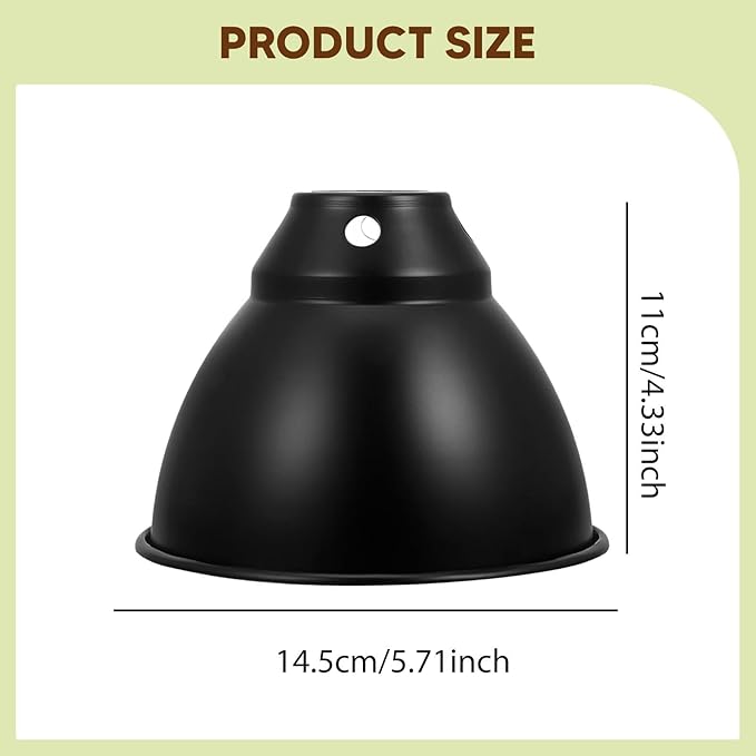 HouseVibe Reptile Dome Lamp Cover Aluminum Lampshade Replacement Part for Terrarium Lighting Fixtures Bearded Dragon Snake Chameleon Gecko- 5.8in