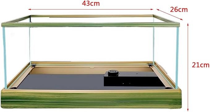 Modern Transparent Glass Aquarium with Decorative Border Living Room Office Ornamental Glass Aquarium Desktop Transparent Fish Tank Turtle Tank Desktop Display(43x26x21cm)