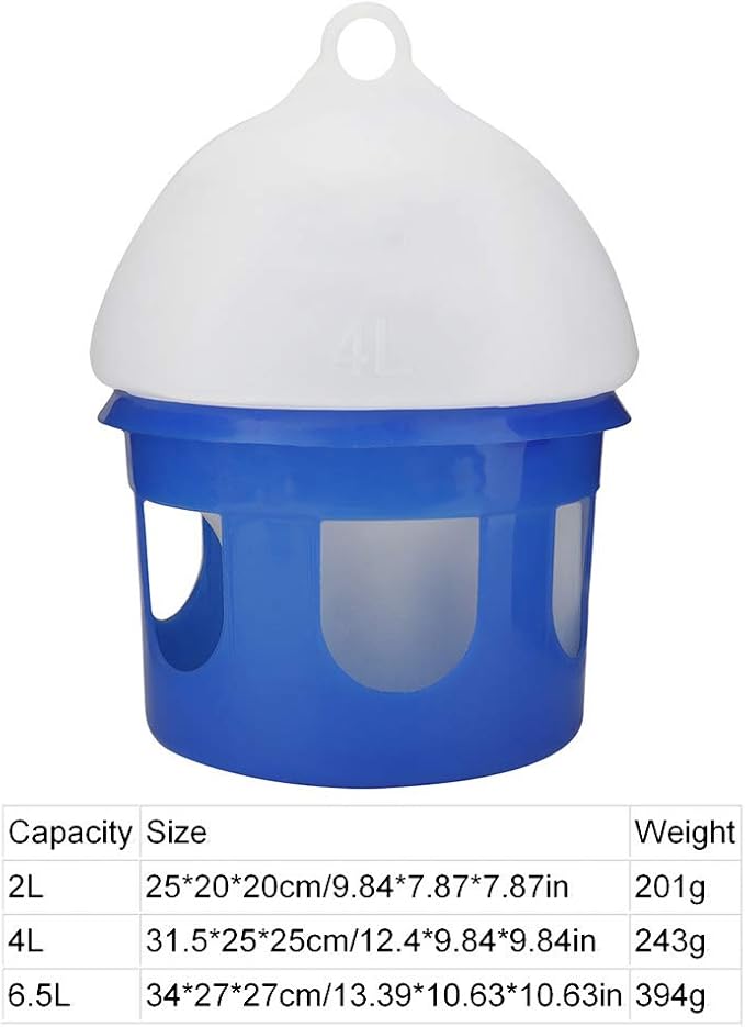 Pigeon Water Feeder Bird Water Feeder Pigeon Waterer Automatic Bird Feeder, Large Capacity Bird Water Drinker Bird Supply for Pet Bird Parrots Water Bowl (4L)