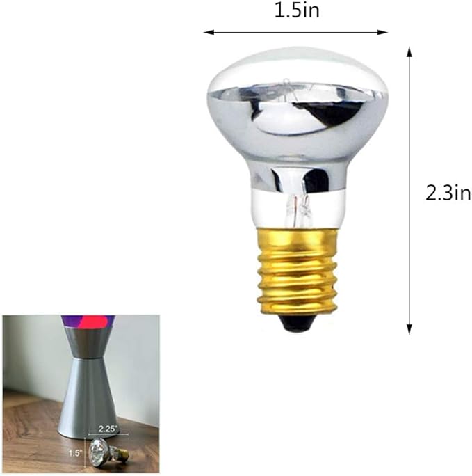 40W E17 R39(R12) Lava Lamp Reflector Bulb and Glitter Lamps Warm White 2700K Long-Lasting High Output Heat, Dimmable, Safe, and Compatible with Multiple Fixtures 6 Pack