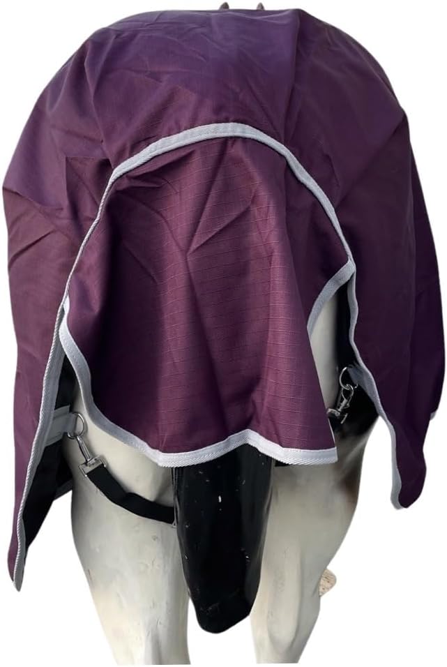 1200 Denier Horse RAIN Sheet | Horse Turnout Sheet (Waterproof & Breathable) (Plum-Grey, 78)