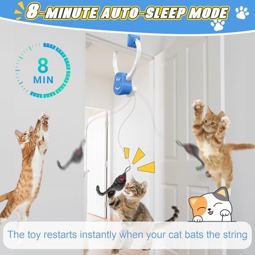 Motion Activated Clip-On Doorway Cat Toy, Rechargeable Automatic Hanging Interactive Toy, Indoor Chase & Play Enrichment Toy for Kittens, Adult Cats and Multi-Cat Homes - Image 3