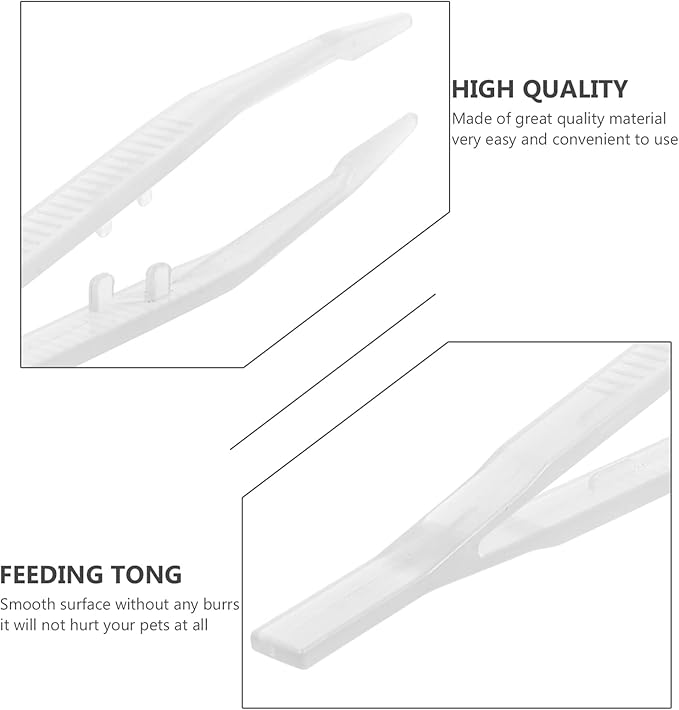 Totority 18cm Glow-in-The-Dark Reptile Feeding Tweezers Clamp Pliers 2PCS Flexible Feeding Tool for Lizards Tortoises Frogs and Other Pets