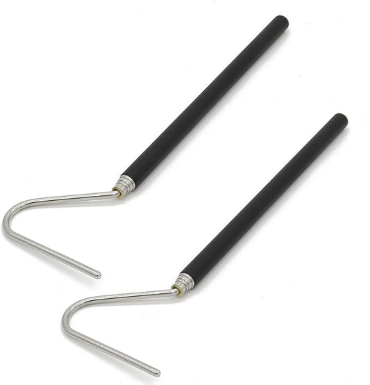 JIHAQUA Stainless Steel Extensible Snake Hook 39 inch 2pcs, Retractable Reptile Hook, Pick-up Handling Tool