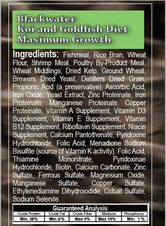 Blackwater Premium Koi and Goldfish Foods Max Growth 2 lb., Medium Pellet
