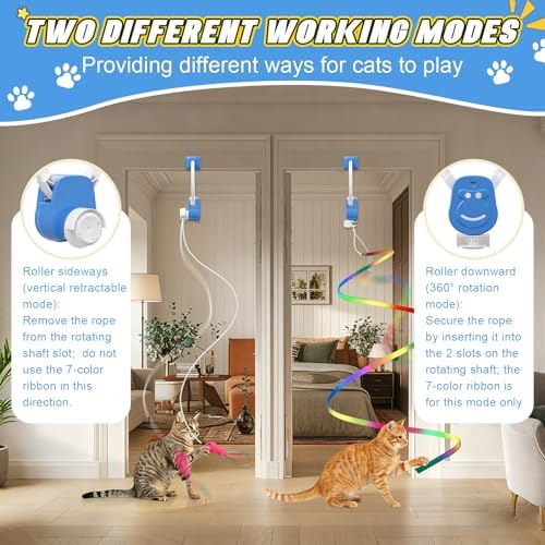 Motion Activated Clip-On Doorway Cat Toy, Rechargeable Automatic Hanging Interactive Toy, Indoor Chase & Play Enrichment Toy for Kittens, Adult Cats and Multi-Cat Homes - Image 2