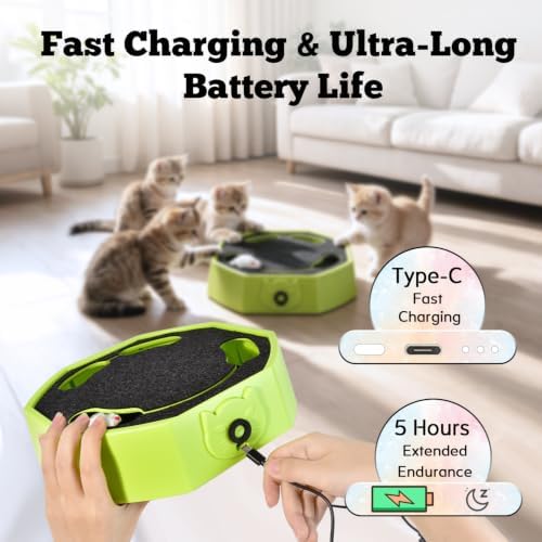 Automatic Cat Toy, Rechargeable Interactive Cat Toy with 4 Modes & Sounds - Image 7
