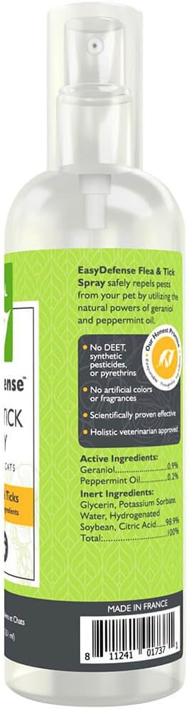 Only Natural Pet EasyDefense Flea and Tick Spray for Dogs and Cats - Natural Active Ingredients Geraniol and Peppermint Oil to Naturally Repel Fleas & Ticks - 8.5 oz Bottle