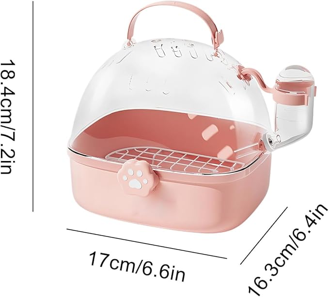 Bird Carrier Cage with Water Bottle, Portable Parrot Travel Carrier Cage for Parrots, Hamster, Guinea Pig, Lovebird, Budgies, Small Animal, 17x16x18 cm