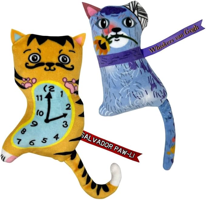 KONG Artz Cats - Crackling Cat Toys with Catnip, Ribbon and Tail (Bundle (Kahlo/Picasso and Dali/Van Gogh)) - Image 3
