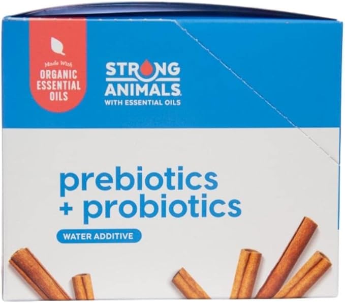 Strong Animals Prebiotics & Probiotics Everyday Health for Backyard flocks containing Cinnamon Essential Oils (30 Servings)