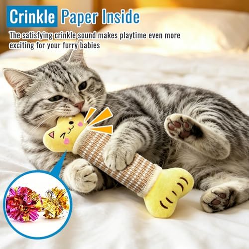 ENNOKEY Catnip Cat Toys Pillows for Indoor Kittens Kicker Chew, 9.45 Inches - Image 4