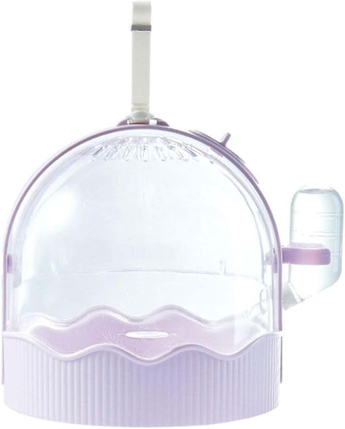 Bird Cage Small Bird Aviary Parrot Cage Flight Birdcag Bird Carrier Travel Cage Parakeet Cage with Water Bottle Shoulder Bag Cage(Purple,with Shoulder Belt)