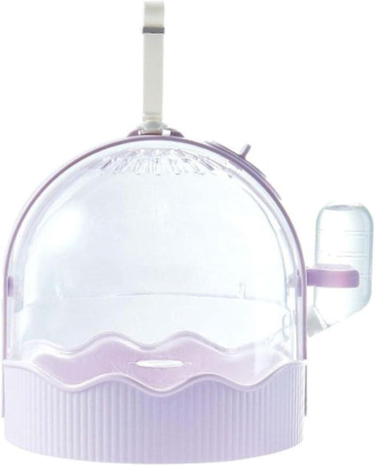 Bird Cage Small Bird Aviary Parrot Cage Flight Birdcag Bird Carrier Travel Cage Parakeet Cage with Water Bottle Shoulder Bag Cage(Purple,with Shoulder Belt)
