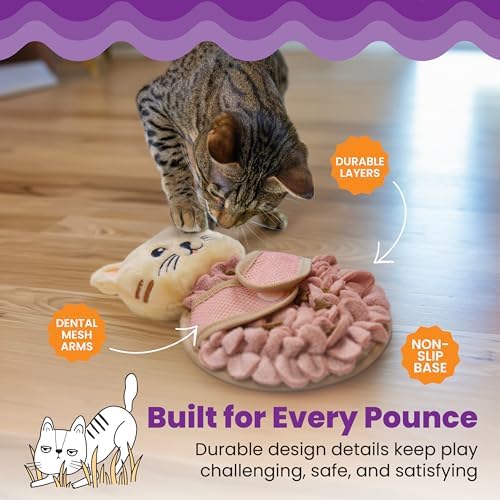 Catstages Snuffle Mat Interactive Treat Dispenser Cat Toy, 8.7" x 5.9" - Image 5