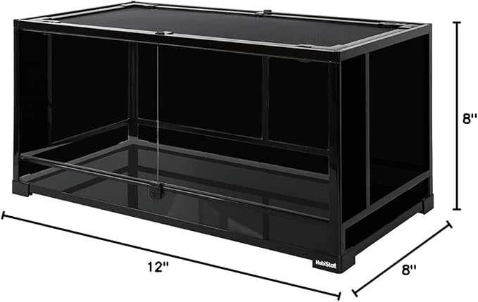 Habistat Glass Terrarium for Reptiles 36"x18"x18" – Stackable Reptile Enclosure for Inverts & Amphibians with Lock & Waterproof Base, Ideal Terrarium Tank for Chameleons, Geckos and Bioactive Setups
