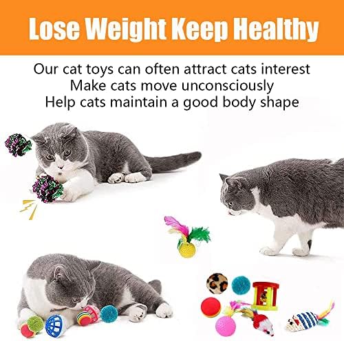 21 Pcs Cat Toys for Indoor Cats Collapsible Cat Tunnel Interactive Feather Teaser Wand Ball Toy for Kitten Cats - Image 6