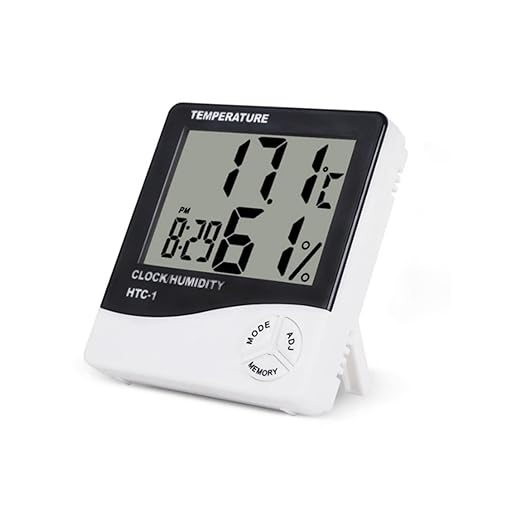 for HTC-1 Digital Indoor Thermometer Hygrometer with Alarm Clock, Temperature Humidity Monitor, Large Display for Home, Office, Room