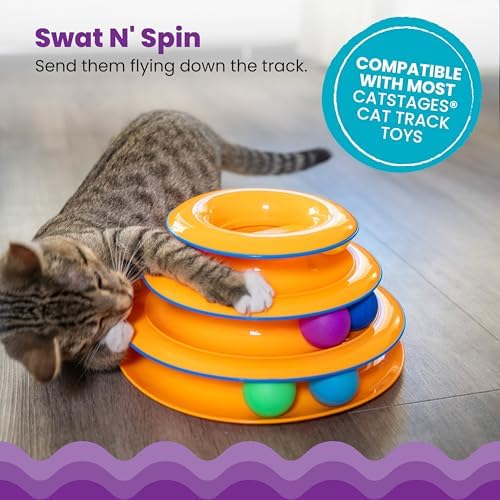Catstages Replacement Balls for Cat Track Toys, Multicolored, 1.6", 6-Pack - Image 3