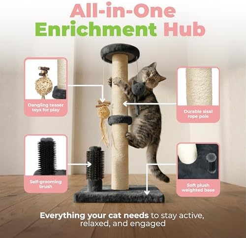 Best Pet Supplies Catify Cat Scratching Post - Gray H: 25" - Image 3