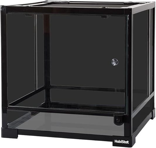 Habistat Glass Terrarium for Reptiles 18"x18"x18" – Stackable Reptile Enclosure for Inverts & Amphibians with Lock & Waterproof Base, Ideal Terrarium Tank for Chameleons, Geckos and Bioactive Setups