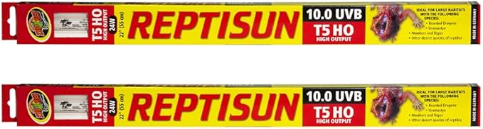 DBDPet 's Bundle with Zoomed Reptisun 22" 10.0 UV-B T5HO 24w (2 Pack) - Includes Attached Pro-Tip Guide