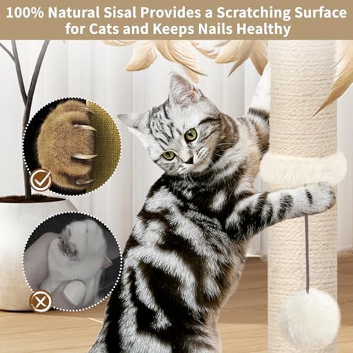 Cat Scratching Post, Sisal Scratcher with Enrichment Toys for Indoor Cats - Image 5