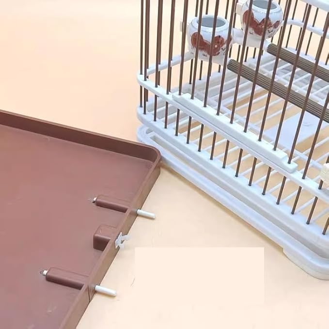 Parakeet Cage,Accessories, Vintage Bird Cage Decorative Hanging Plastic Square Birdcages House Carrier for Small Birds Small Birds(B)