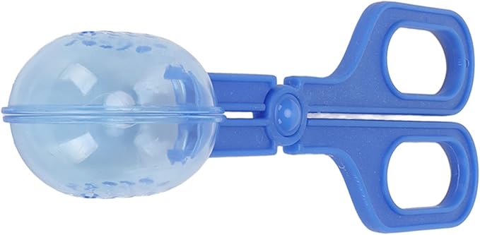 Reptile Poop Scoop, Scissor Handle Transparent Multipurpose Reptile Feeding Clamp for Tortoise for Spider (Blue)
