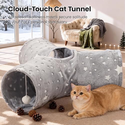 Tempcore 3-Way Cat Tunnel Toy, Collapsible, Self-Luminous Tube for Cats - Image 4