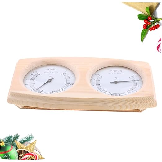 VICASKY Wooden Humidity Temperature Hygrometer Pointer Thermometer Digital Sauna Thermometer for Sauna Home Use