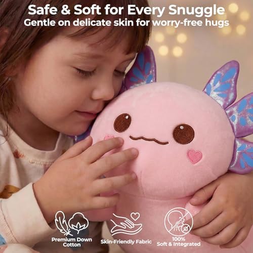 Mewaii Pink Axolotl Plush Pillow Cute Plushies, Squishy & Huggable, 13 in - Image 6