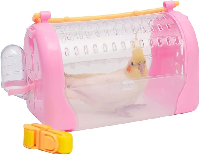Lightweight Bird Carrier Travel Cage with Food Cup, Panoramic Design for Parakeets and Small Birds – Portable Bird Cage for Vet or Travel