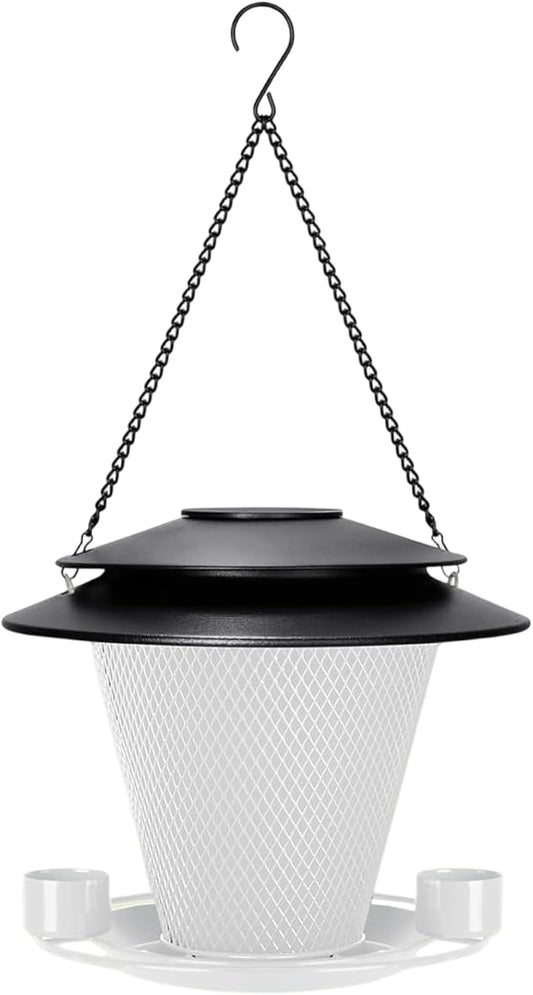 Garden Bird Feeder Weather Rain Protections Feeding Station with Water Bowl Hanging for Outdoor Wild